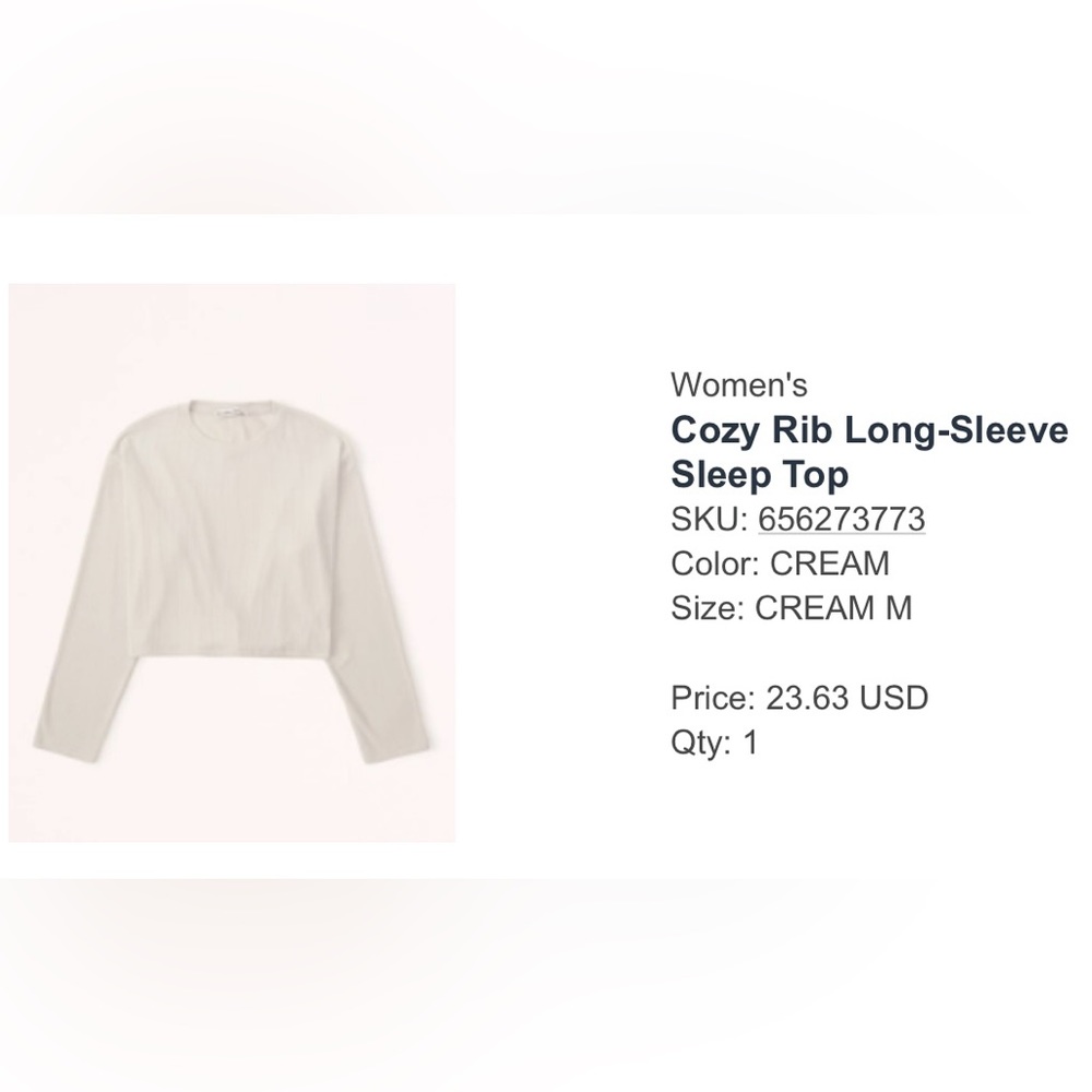 Abercrombie cozy rib long sleeve tee
